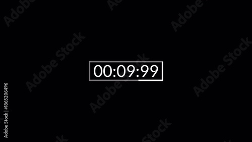 Fifteen second countdown timer animation from 15 second to 0 second on transparent background, 15 second countdown timer,countdown video with alpha channel.