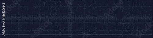 Abstract digital grid showcasing a web of blue connections and data points on a dark background.