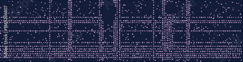 Intricate purple grid pattern on a dark background, ideal for digital technology themes and designs.