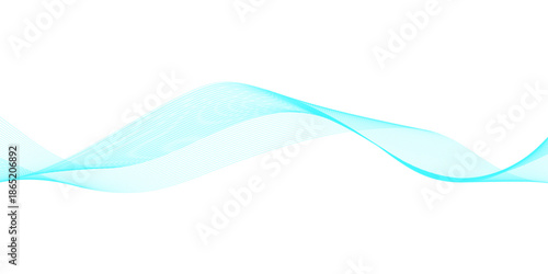 Abstract blue wave lines isolated on white background with flowing curved linear patterns, smooth parallel curves creating elegant motion, balance, and modern technology vector harmony