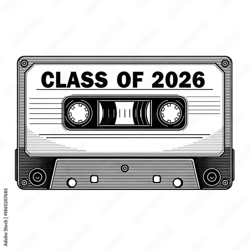 Fototapeta premium Vintage cassette tape isolated on transparent background