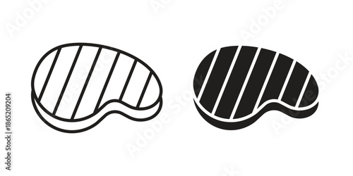 Steak icon in filled, thin line, stroke style for website and apps