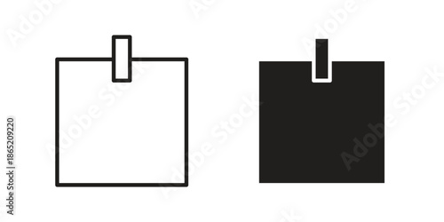 Sticky note icon in filled, thin line, stroke style for website and apps
