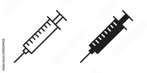 Syringe icon in filled, thin line, stroke style for website and apps