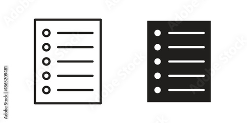 Task list icon in filled, thin line, stroke style for website and apps