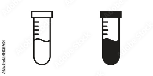 Test tube icon in filled, thin line, stroke style for website and apps