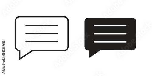 Text message icon in filled, thin line, stroke style for website and apps