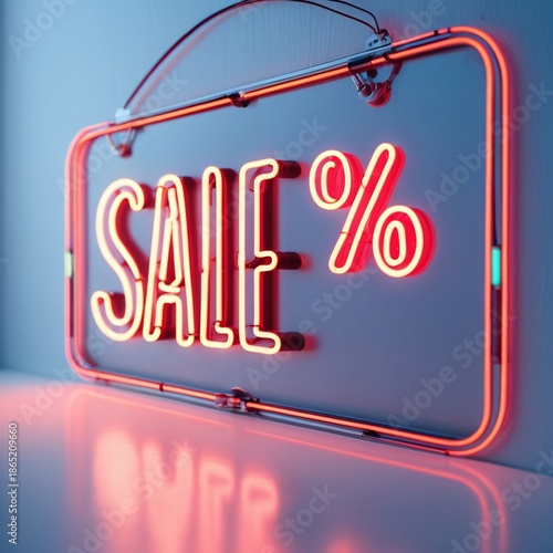 Glowing red neon open sign hanging in a retail shop window for business advertising and marketing to attract customers for a sale discount or house buy