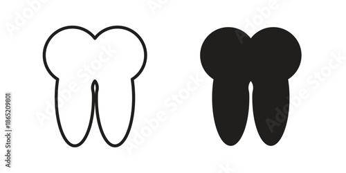 Tooth icon in filled, thin line, stroke style for website and apps