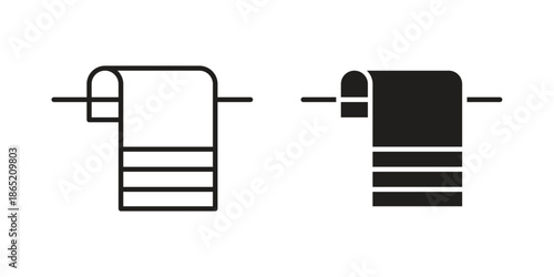 Towel icon in filled, thin line, stroke style for website and apps