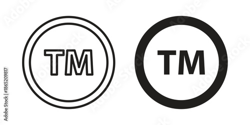 Trademark icon in filled, thin line, stroke style for website and apps