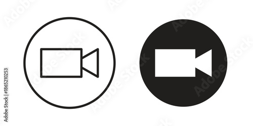Video icon in filled, thin line, stroke style for website and apps