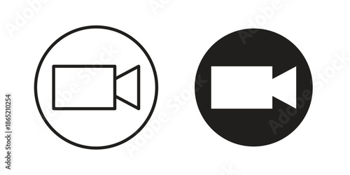 Video chat icon in filled, thin line, stroke style for website and apps