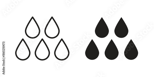 Water drop shape icon in filled, thin line, stroke style for website and apps