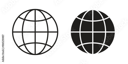 Web icon in filled, thin line, stroke style for website and apps