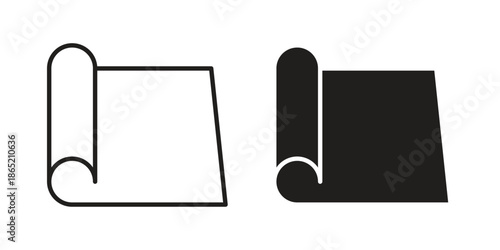 Yoga mat icon in filled, thin line, stroke style for website and apps