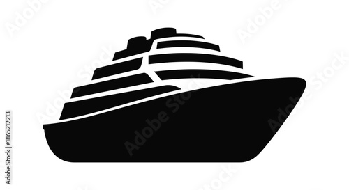 A striking black and white depiction of a ship s form showcasing its design as a silhouette