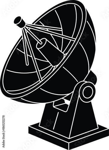 Internet Satellite Dish Silhouette Vector