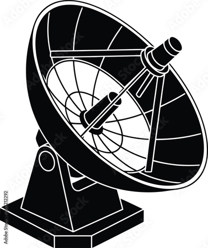 Modern Satellite Antenna Silhouette Vector