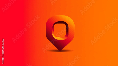 Vibrant 3D location pin icon with a modern red and orange gradient, symbolizing navigation, mapping, and destination.