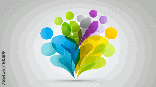 Vibrant abstract colorful splash and organic shapes vector illustration. Modern graphic design with bright hues on a light background.