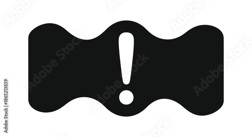 A black warning light symbol displaying an exclamation point indicating a vehicle maintenance issue silhouette