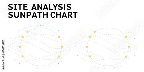 Site analysis sunpath chart displaying solar angles and potential shadows