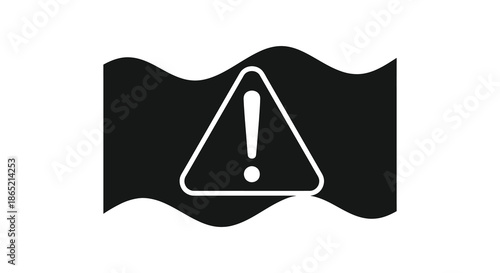 A stark depiction of a vehicle s coolant warning light showcasing a triangular symbol with an exclamation point silhouette