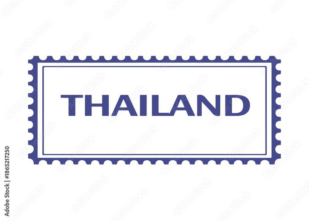 Obraz premium Thailand postage stamp vector icon on a white background Vector postage stamp on a white background