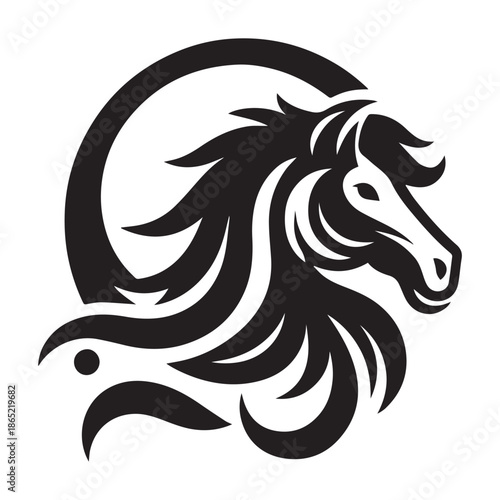 Horse Silhouette Vector | Classic Black & White Equine Artwork