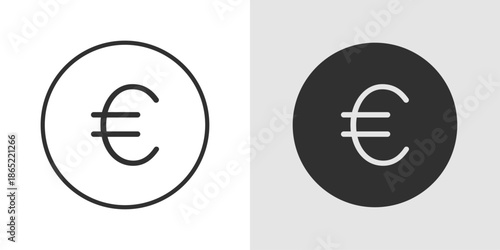 Euro Icon representing the Euro currency, finance, payments, banking, and monetary transactions.