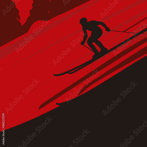 skier on the top of the mountain