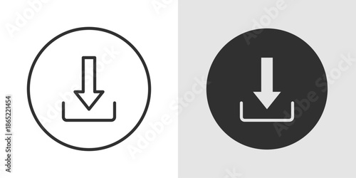 Download Icon representing file transfer, saving data, downloading content, and digital access.