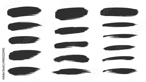 Set of black and white paint brush