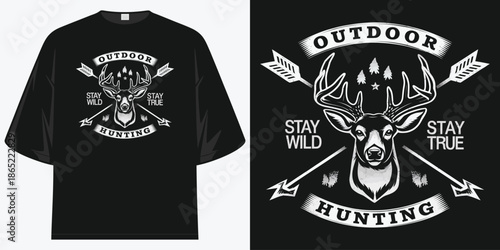 outdoor deer hunting stay wild stay true distressed vintage retro graphic design apparel art print vector illustration artwork t shirt design vector illustration artwork
