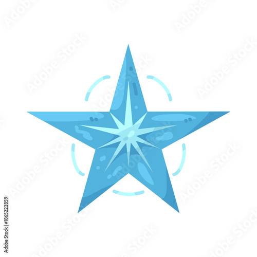 Illustration of Blue Star with Glowing Effect