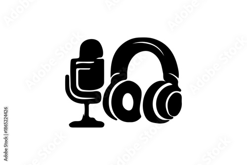 Microphone Icon Solid Black Audio Recording Symbol