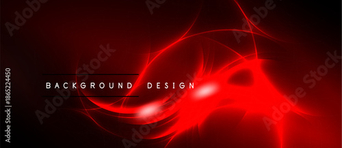 Abstract red energy flows, dynamic lighting. Dark background creates dramatic visual impact, modern design element.