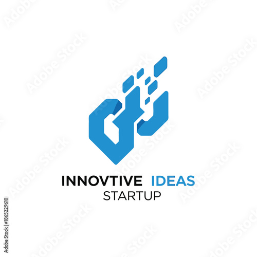 Startup company logo with innovative ideas symbol