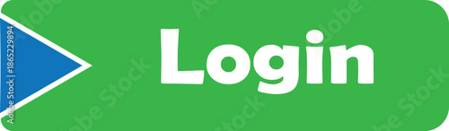 Login Call to Action Button Typography Design with Play Icon for Website, Mobile App, User Interface and Digital Product Use