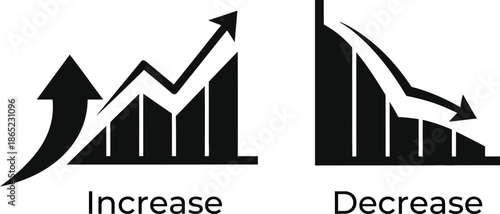 Business growth concept with increase and decrease icon