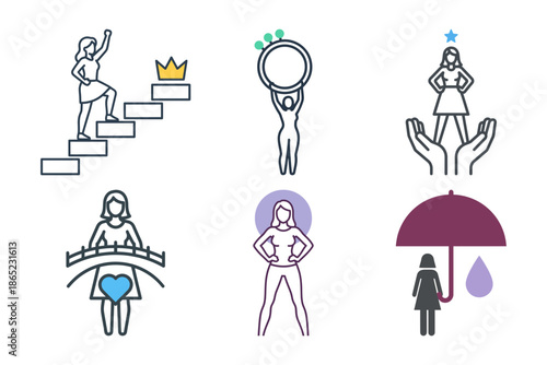 Strong woman raising a fist, a symbol of power and protest for International Women's Day and feminism