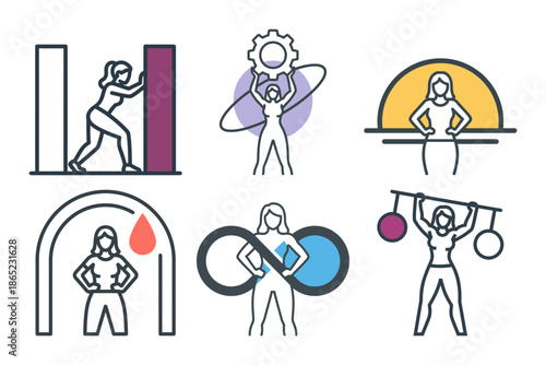 Silhouette profile of a beautiful woman with a flower in her hair for International Women's Day and celebrating femininity