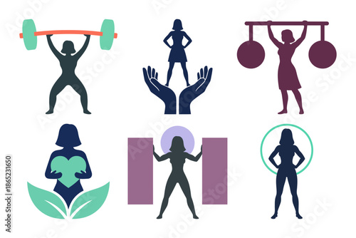 Strong woman activist holding a blank protest sign for International Women's Day march and fighting for rights