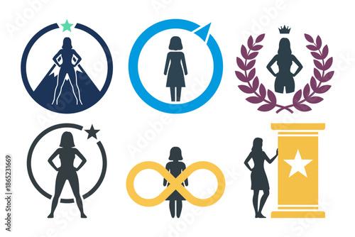 Strong woman fighter wearing boxing gloves, a symbol of fighting for rights and equality on International Women's Day