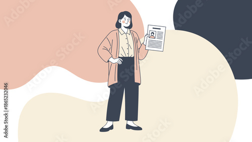 Woman Holding Resume, Job Application, Career, Employment, Human Resources, Interview Concept