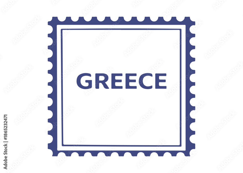 Obraz premium Greece postage stamp vector icon on a white background Vector postage stamp on a white background