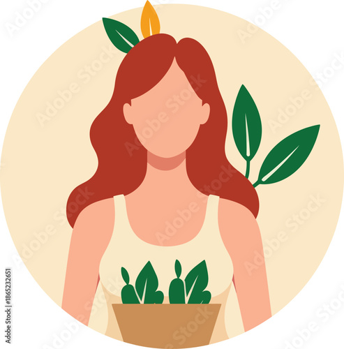 Woman Pageant Beauty Red Hair Illustration.