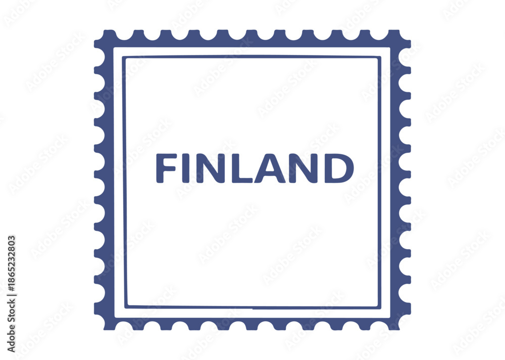 Obraz premium Finland postage stamp vector icon on a white background Vector postage stamp on a white background