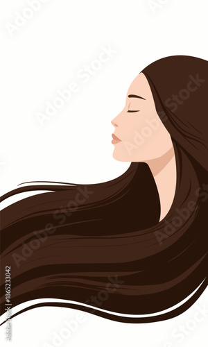  Flowing hair illustration long locks bea